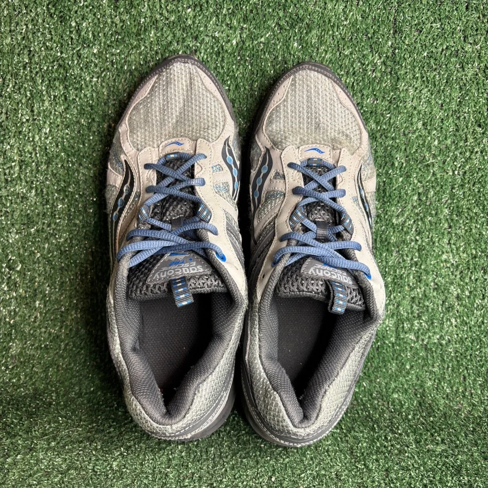 Saucony‎ Grid Escape Trail Runner Mesh Athletic Sneaker Grey Blue Mens Size 11.5